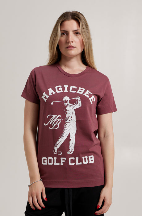 MagicBee Golf Logo Tee - Burgundy
