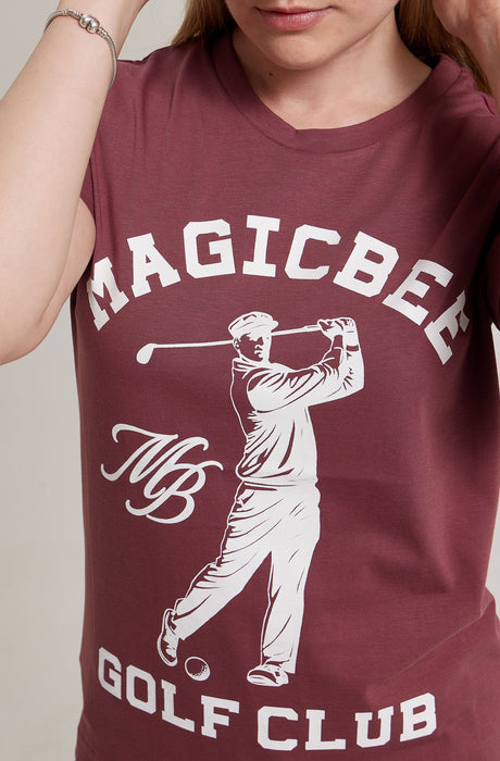MagicBee Golf Logo Tee - Burgundy
