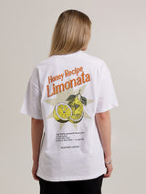 MagicBee Unisex Oversized Limonata Tee - White (Limited Edition)
