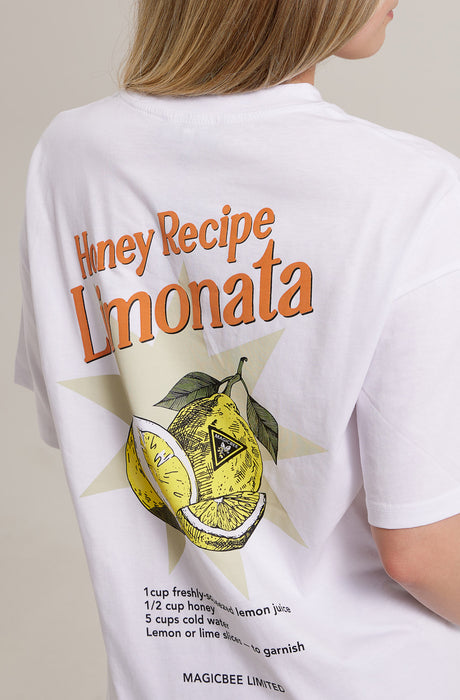 Camiseta Limonata Oversized Unisex MagicBee - Blanca (Edición Limitada)