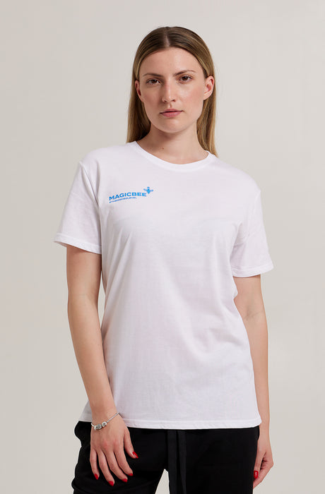 Camiseta MagicBee Back Glossy Logo - Blanca