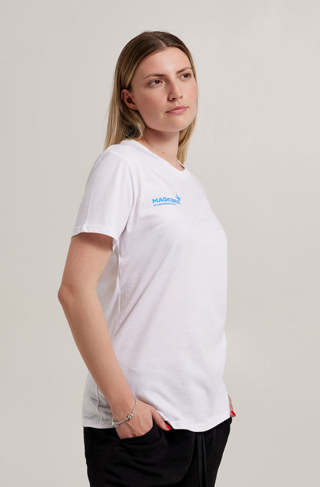 Camiseta MagicBee Back Glossy Logo - Blanca