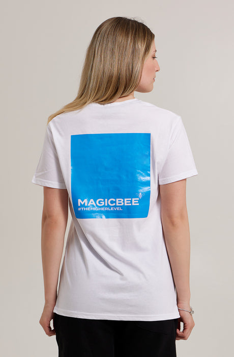 Camiseta MagicBee Back Glossy Logo - Blanca