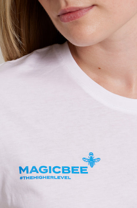 Camiseta MagicBee Back Glossy Logo - Blanca