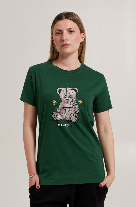 MagicBee Unisex Reflective Teddy Tee - Green (Special Edition)