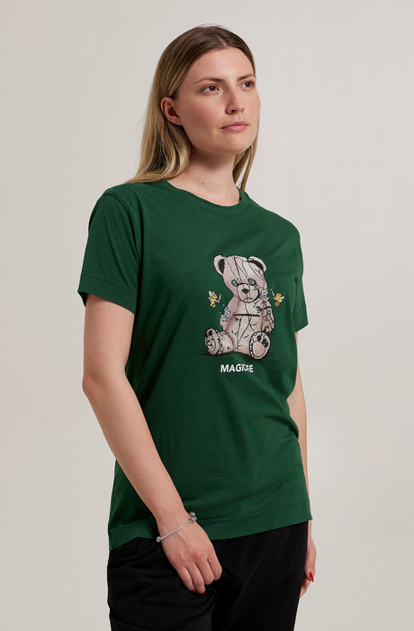 MagicBee Unisex Reflective Teddy Tee - Green (Special Edition)