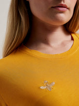MagicBee Gold Embroidered Tee - Orange