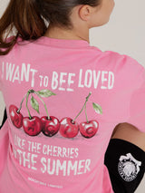 MagicBee Unisex Oversized Cherry T-Shirt - Pink (Limitierte Auflage)