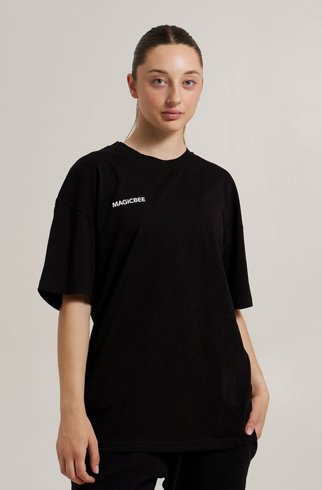 MagicBee Camiseta Oversized Unisex Cherry - Negro (Edición Limitada)