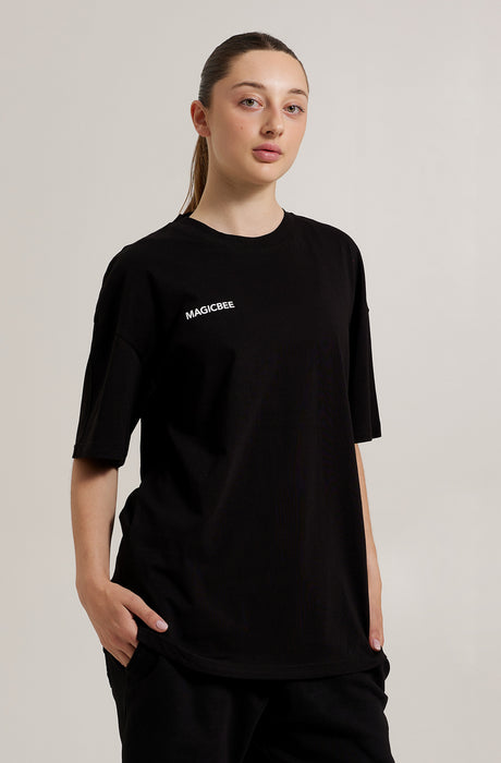 MagicBee Camiseta Oversized Unisex Cherry - Negro (Edición Limitada)