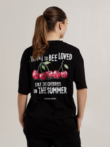 MagicBee Unisex Oversized Cherry Tee - Black (Limited Edition)