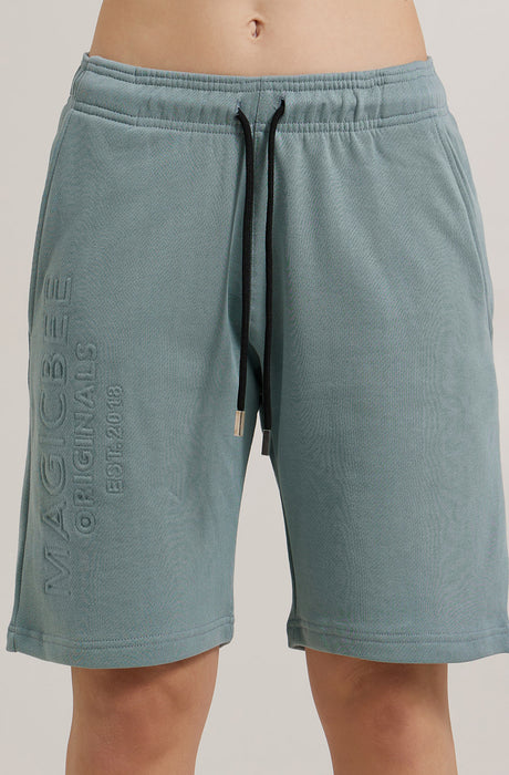 Pantalones cortos con logo en relieve MagicBee Originals - Azul claro