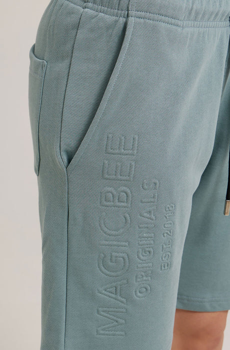 Pantalones cortos con logo en relieve MagicBee Originals - Azul claro