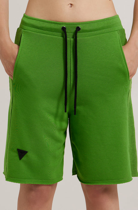 Shorts MagicBee en coton avec bande latérale inversée - Jaune Néon
