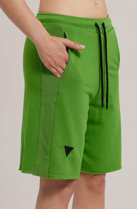 Shorts MagicBee en coton avec bande latérale inversée - Jaune Néon