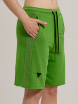 MagicBee Reverse Cotton Side Tape Shorts - Neon Yellow