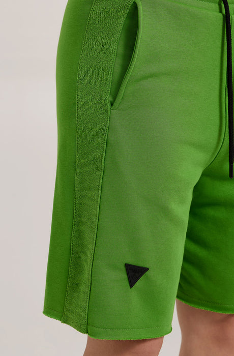 Shorts MagicBee en coton avec bande latérale inversée - Jaune Néon