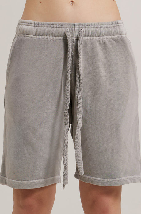 Shorts brodés avec logo MagicBee Stone Washed - Gris