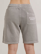 MagicBee Stone Washed Embroidered Logo Shorts - Grey