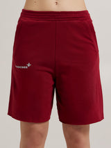 MagicBee Printed Logo Shorts - Burgundy