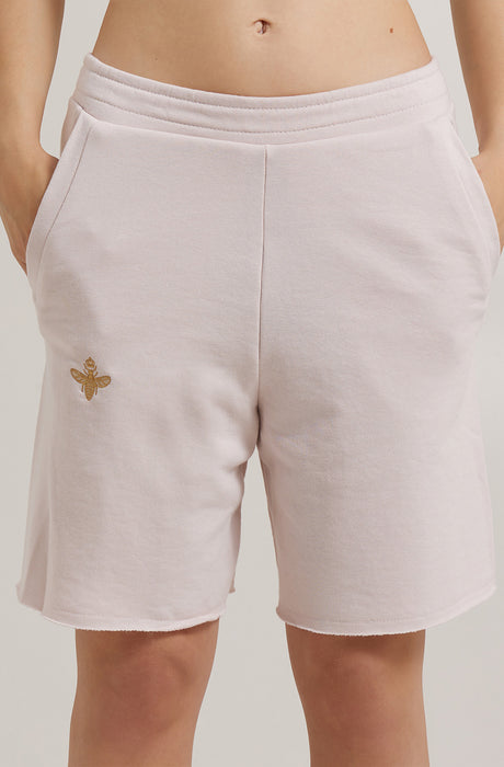 Pantalones cortos bordados en oro MagicBee - Rosa polvo