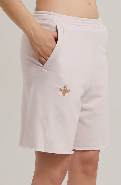 Pantalones cortos bordados en oro MagicBee - Rosa polvo