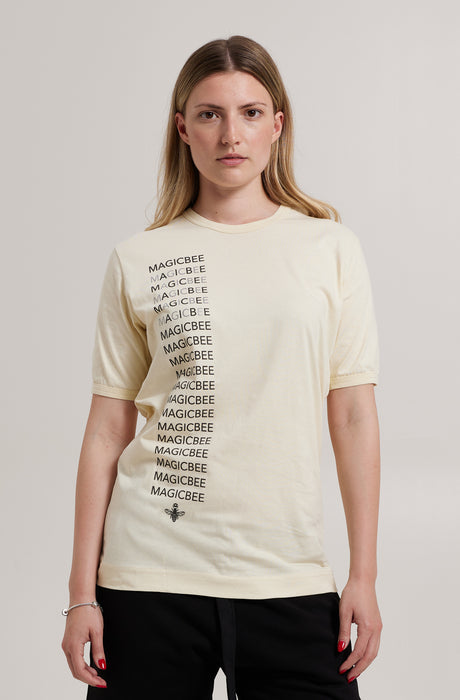 MagicBee Reflective Detail Logo Tee - Beige