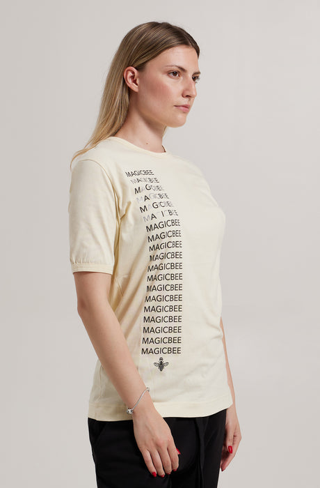 MagicBee Reflective Detail Logo Tee - Beige