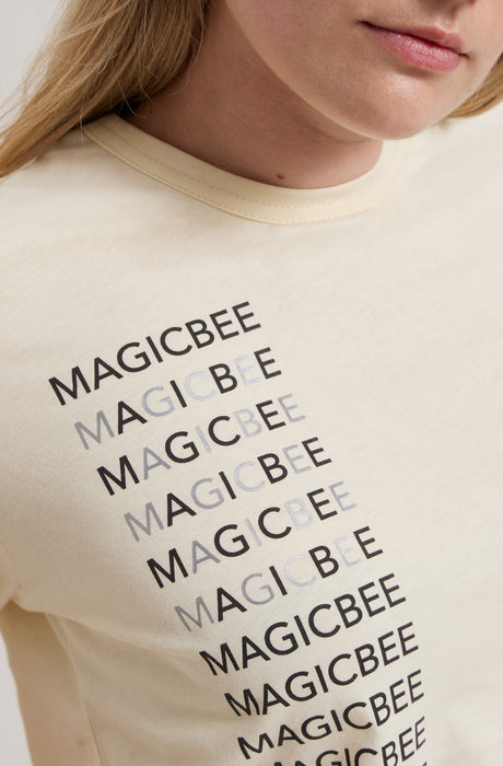 MagicBee Reflective Detail Logo Tee - Beige