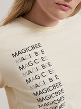 MagicBee Reflective Detail Logo Tee - Beige