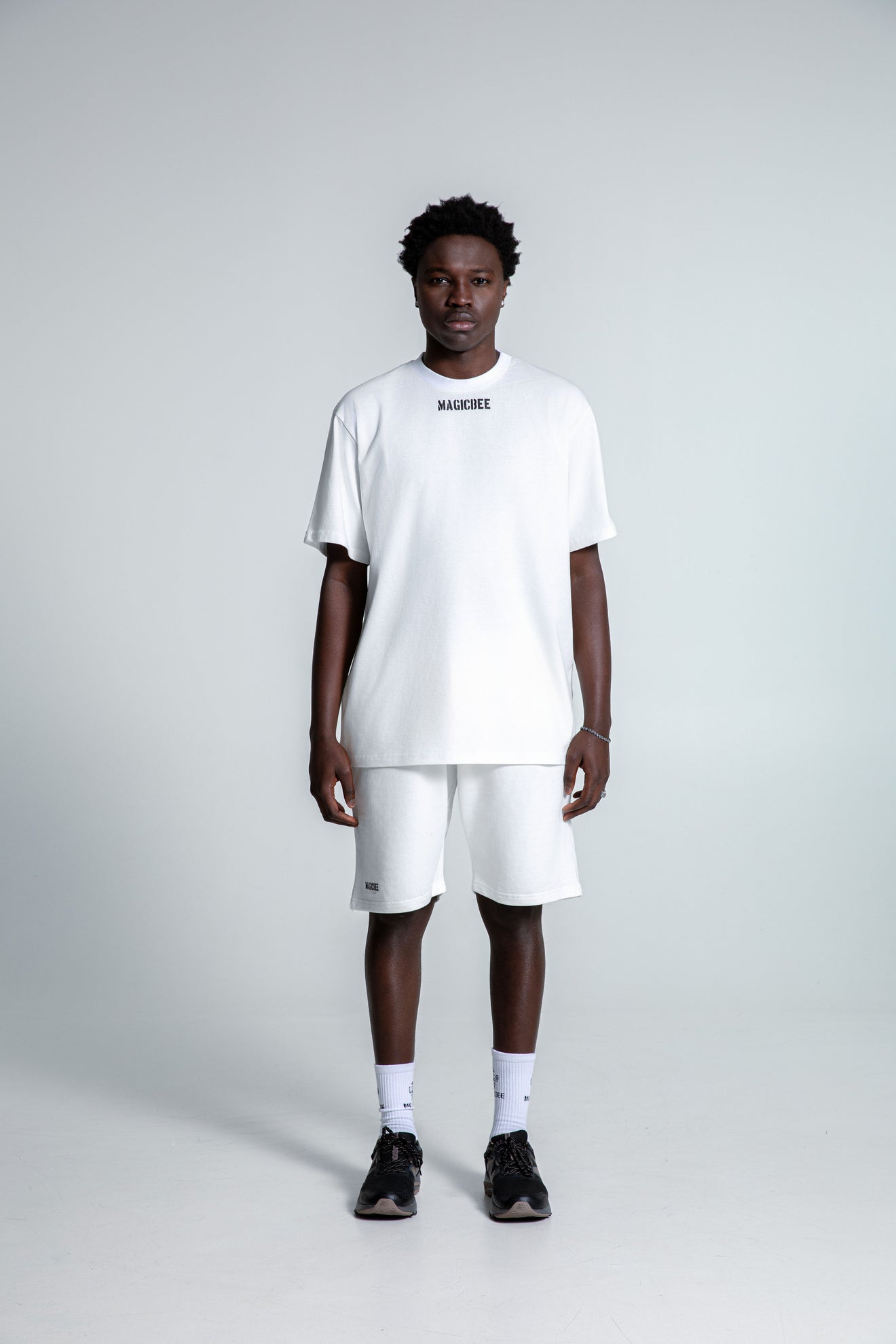 MagicBee Matt Logo Shorts - Off White