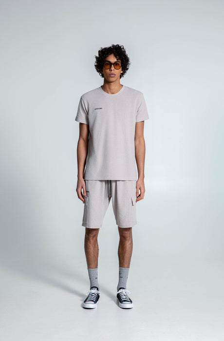 MagicBee Waffle Cargo Shorts - Beige