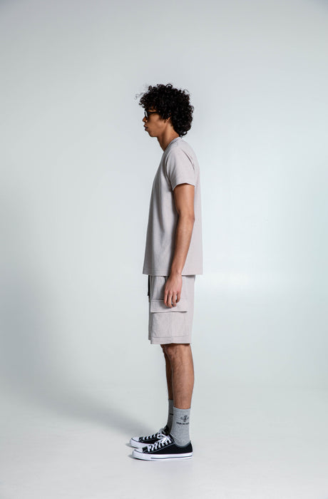 MagicBee Waffle Cargo Shorts - Beige