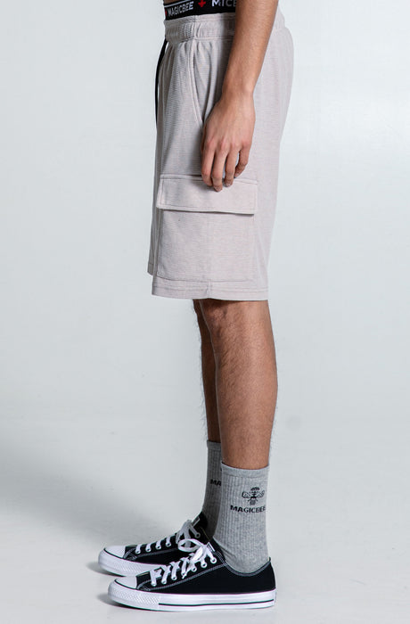 MagicBee Waffle Cargo Shorts - Beige