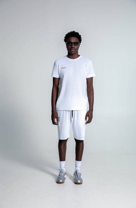 MagicBee Waffle Cargo Shorts - Off White
