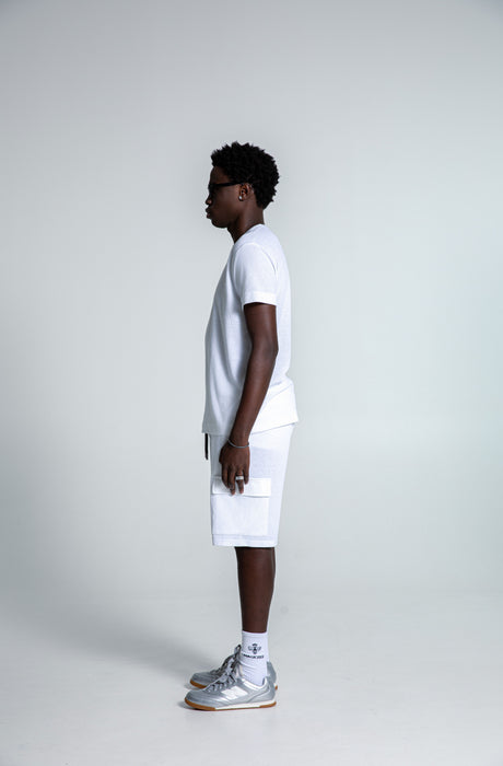 MagicBee Waffle Cargo Shorts - Off White