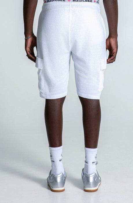 MagicBee Waffle Cargo Shorts - Off White