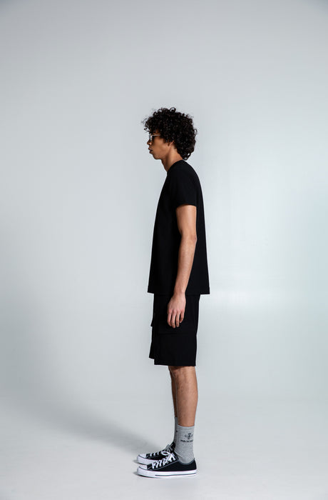 MagicBee Waffle Cargo Shorts - Black