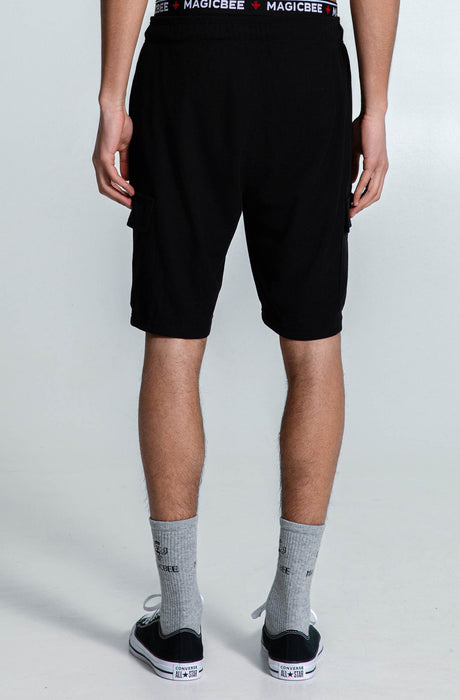 MagicBee Waffle Cargo Shorts - Black