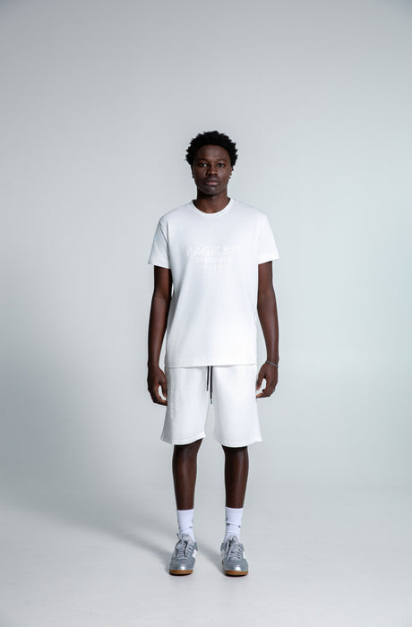 MagicBee Originals Embossed Logo Shorts - Off White