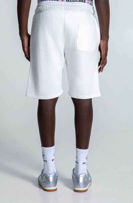 MagicBee Originals Embossed Logo Shorts - Off White