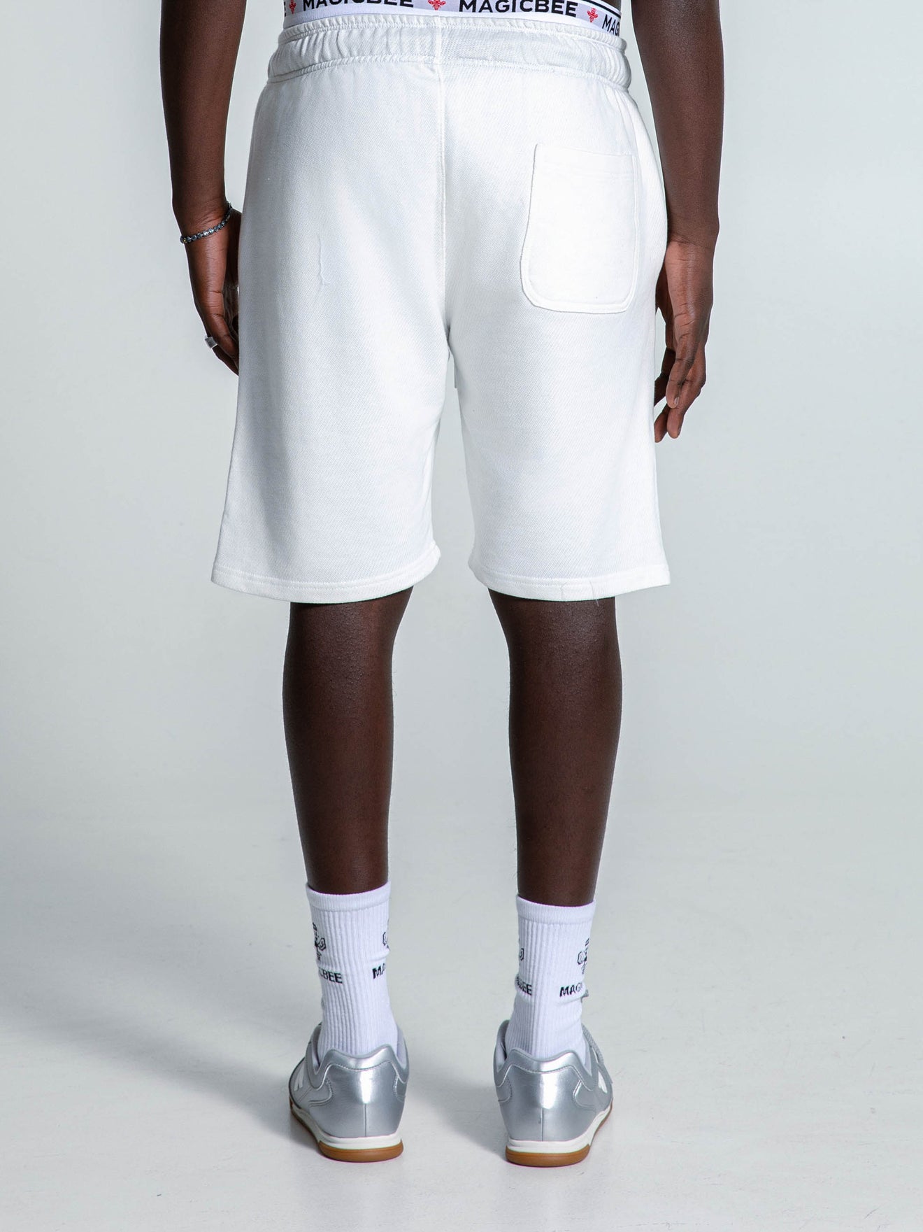 MagicBee Originals Embossed Logo Shorts - Off White