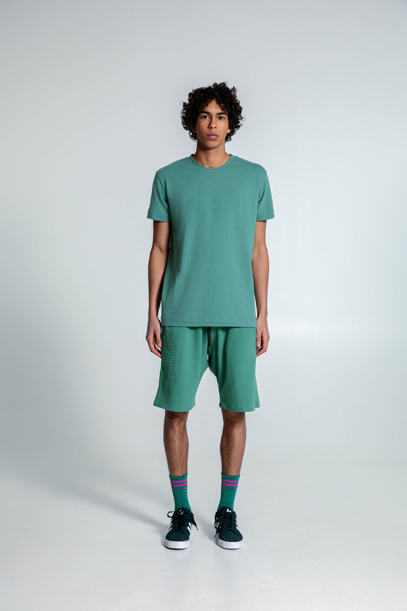 MagicBee Originals Embossed Logo Shorts - Light Green
