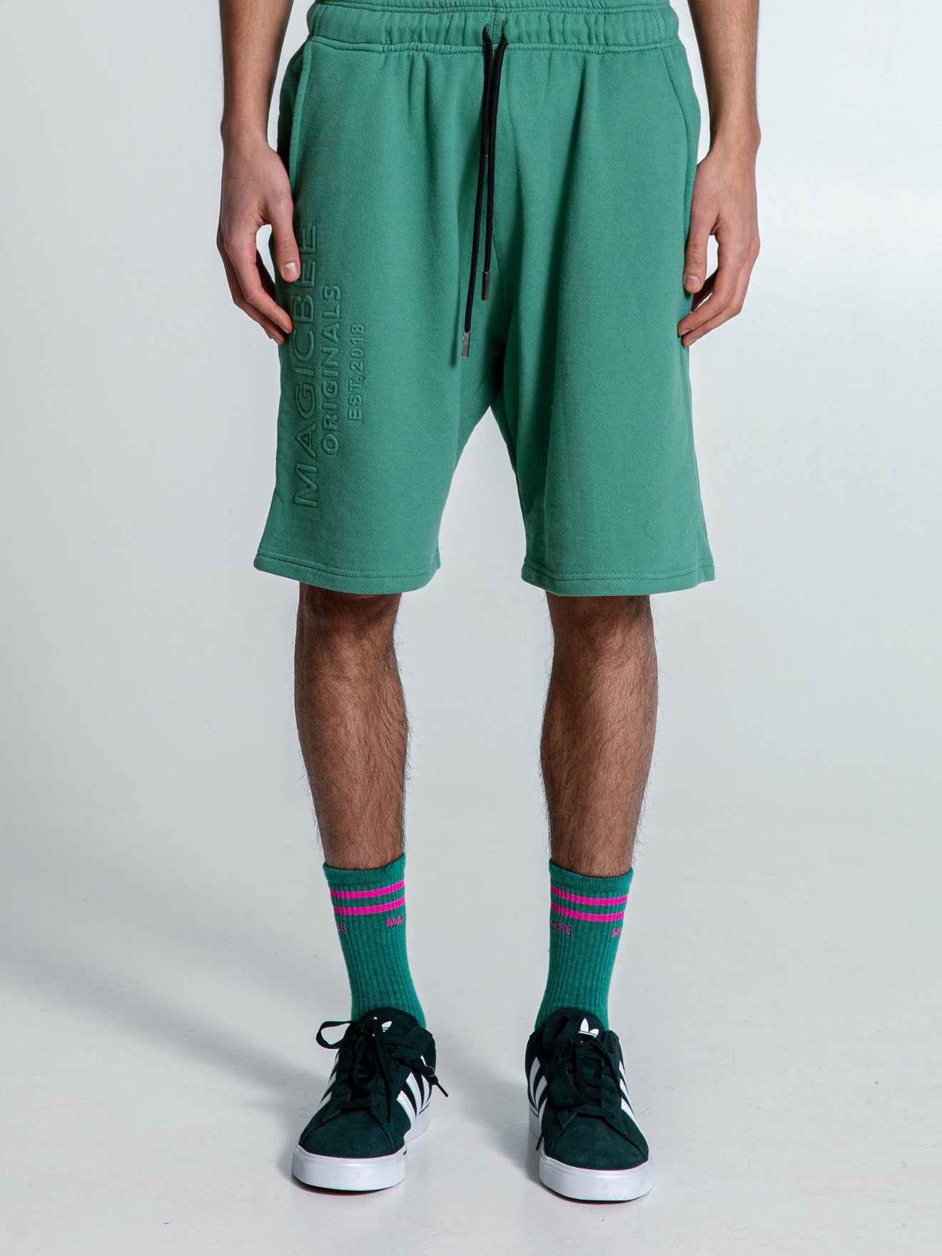 MagicBee Originals Embossed Logo Shorts - Light Green