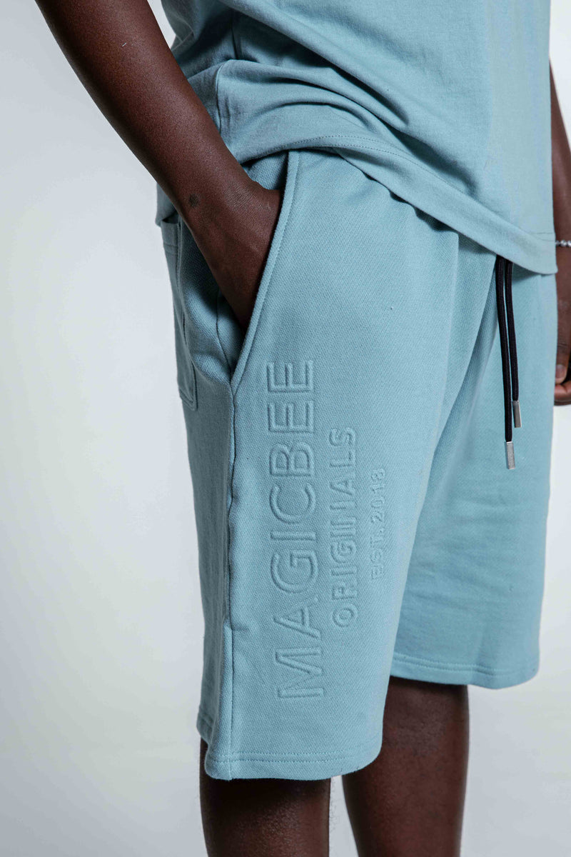 MagicBee Originals Embossed Logo Shorts - Light Blue