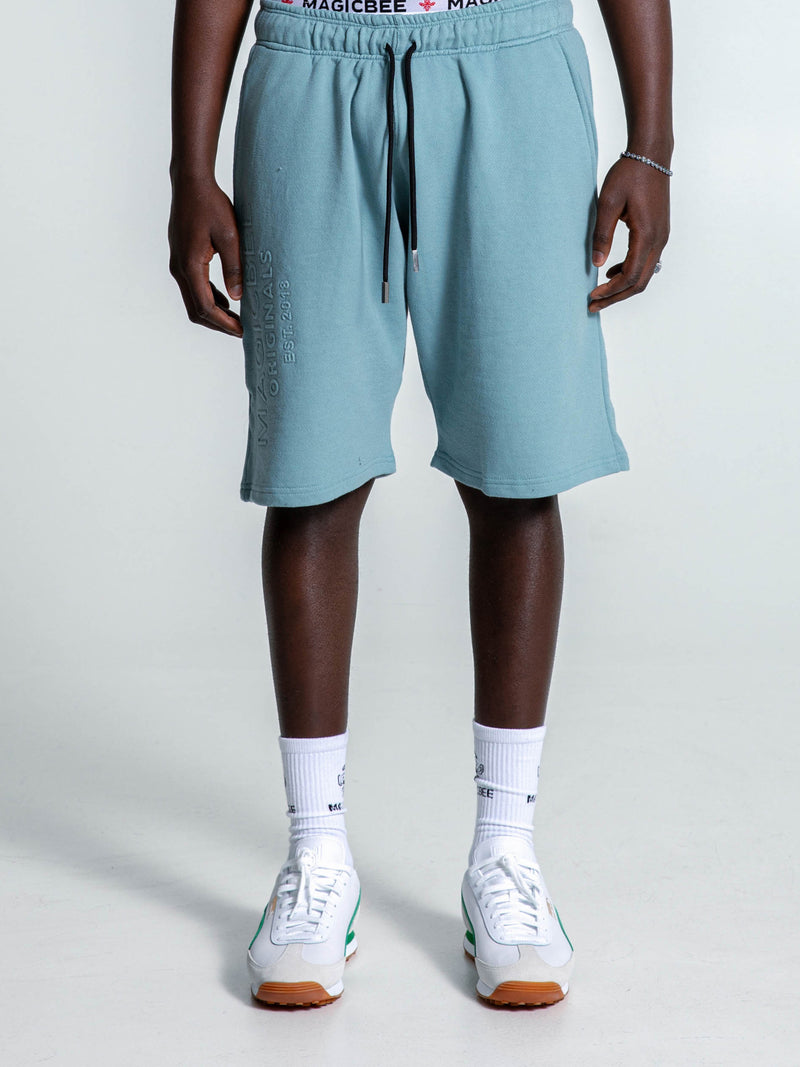 MagicBee Originals Embossed Logo Shorts - Light Blue