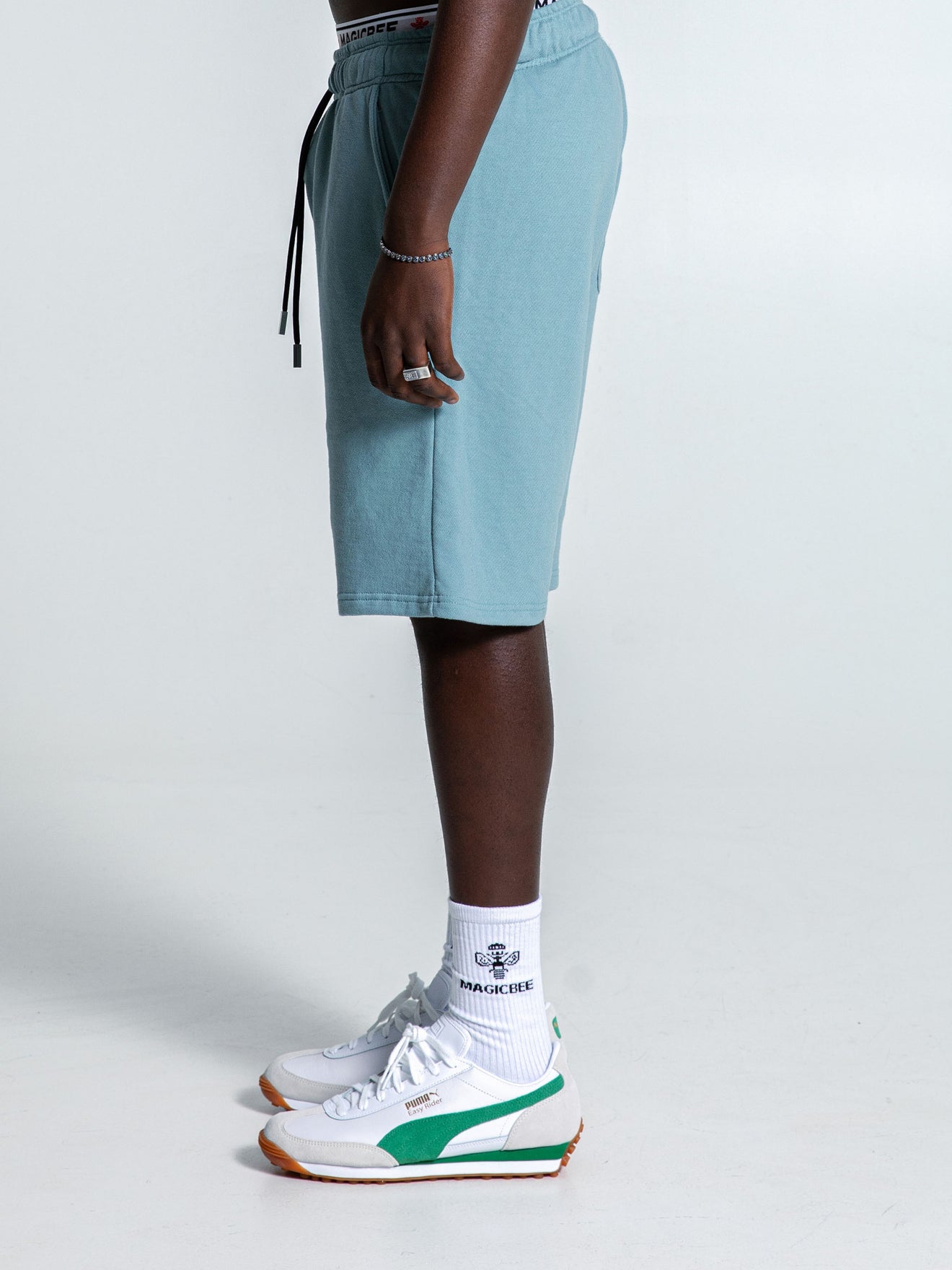 MagicBee Originals Embossed Logo Shorts - Light Blue