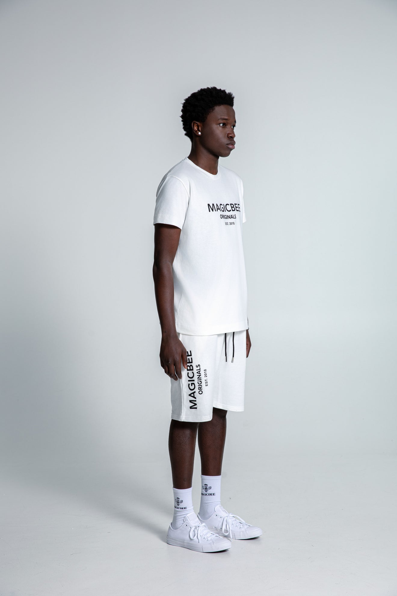 MagicBee Originals Logo Shorts - Off White