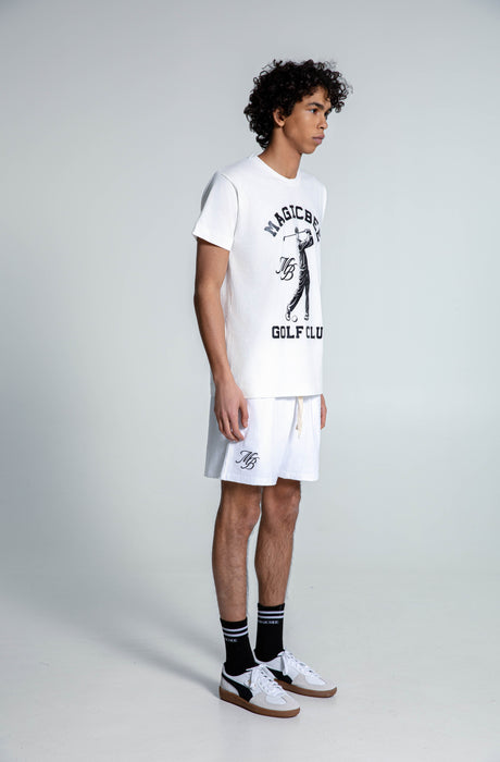 MagicBee Embroidered Golf Logo Shorts - Off White