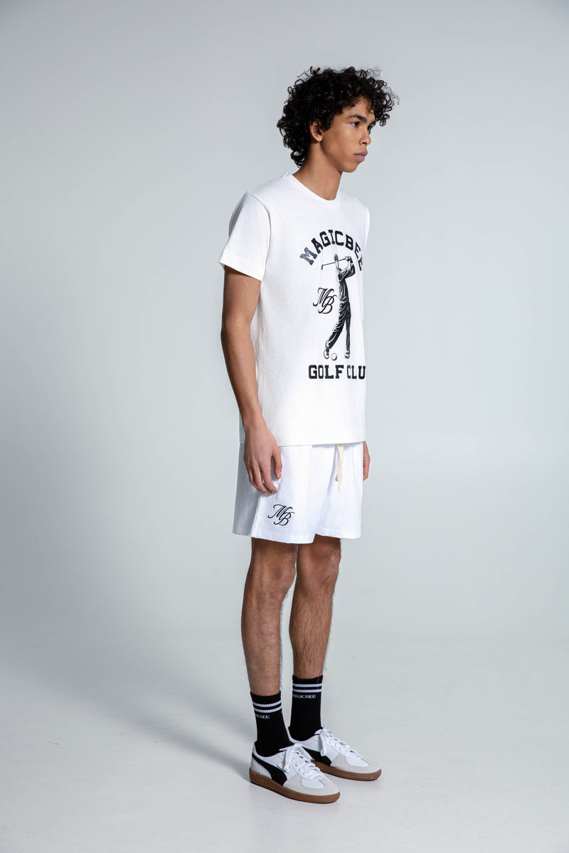 MagicBee Embroidered Golf Logo Shorts - Off White